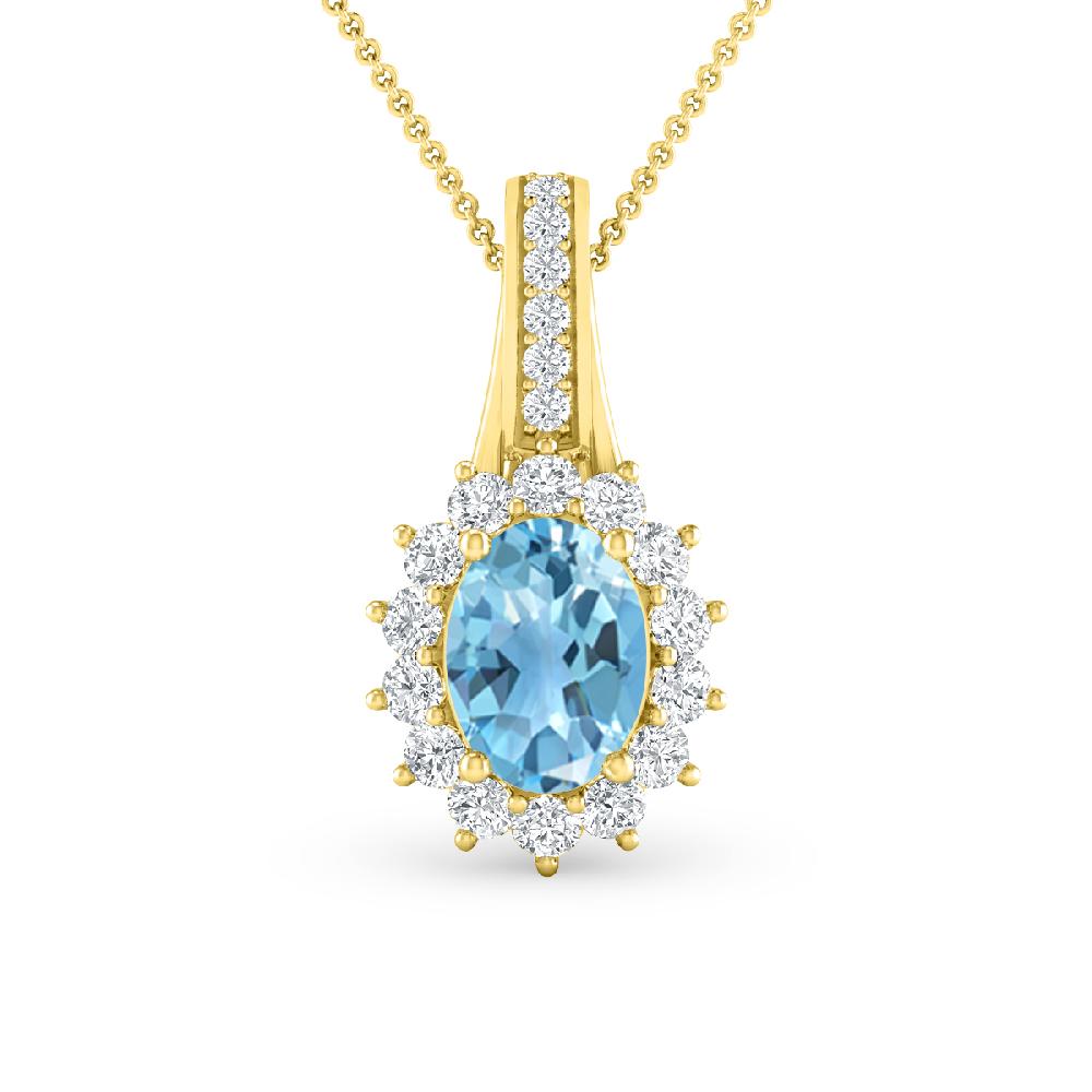 Yellow Gold - Blue Topaz