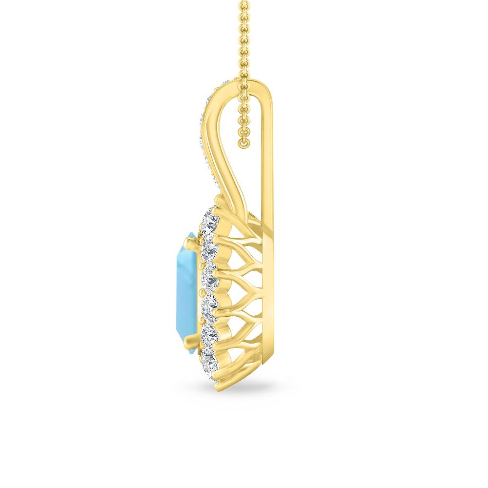 Yellow Gold - Blue Topaz