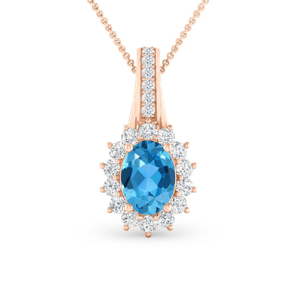 Rose Gold - Blue Topaz