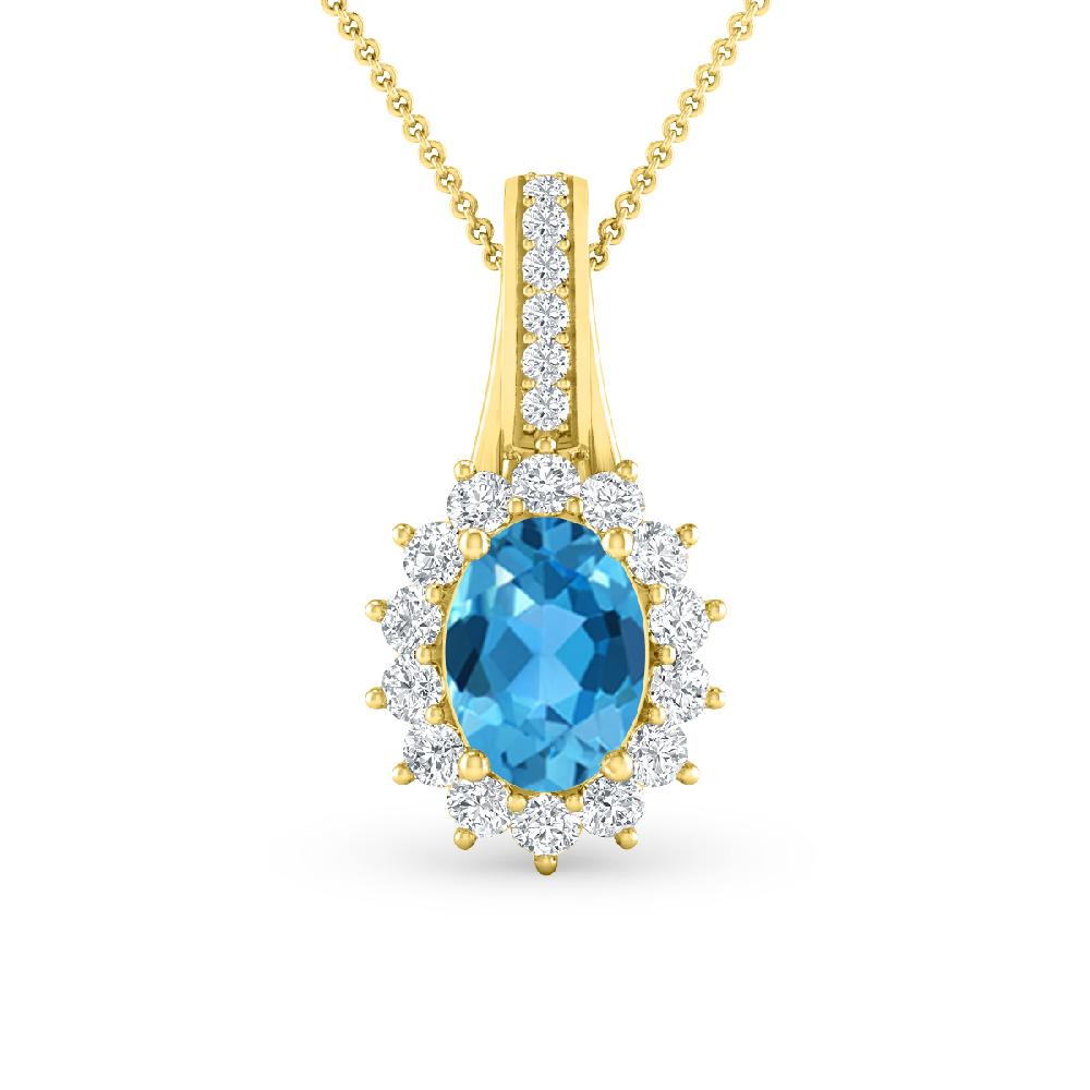 Yellow Gold - Blue Topaz