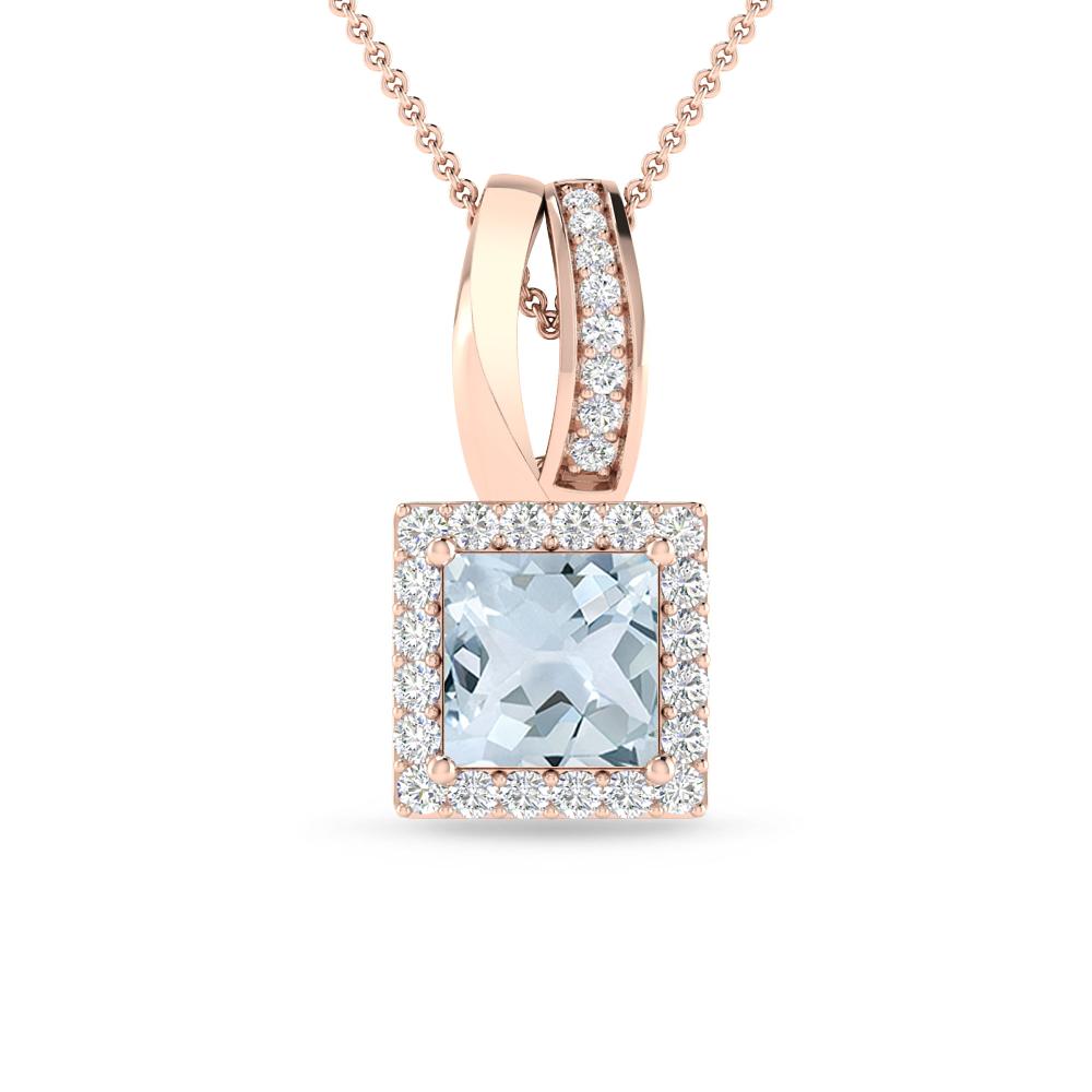 Rose Gold - Aquamarine