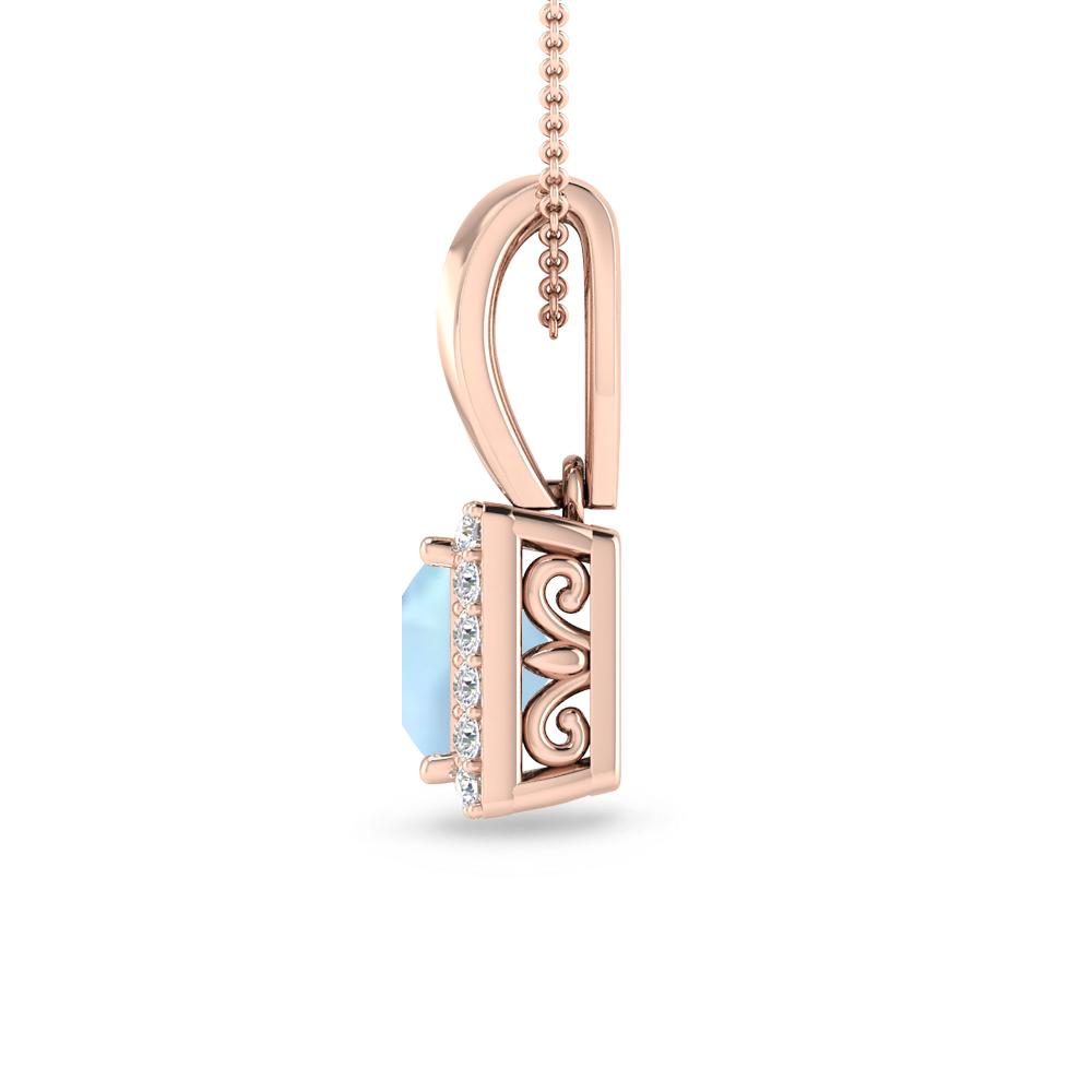 Rose Gold - Aquamarine