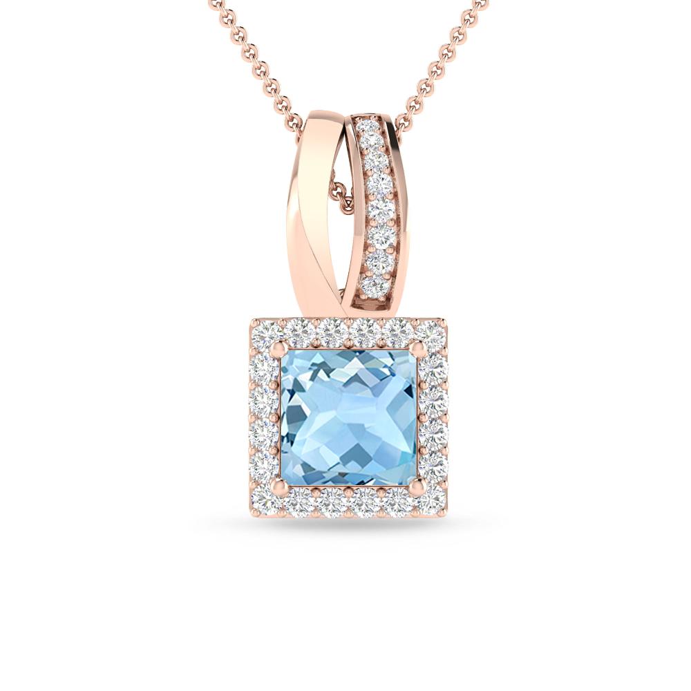 Rose Gold - Aquamarine