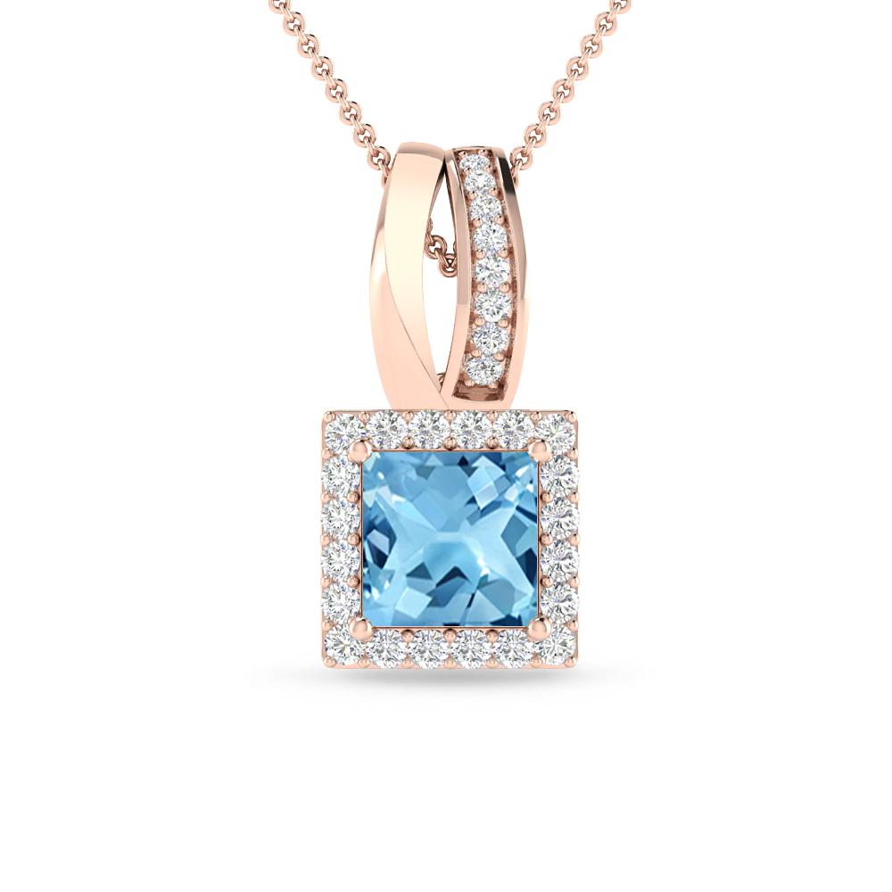 Rose Gold - Blue Topaz