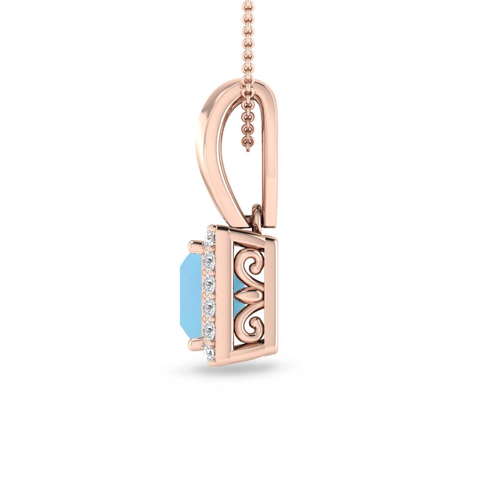 Rose Gold - Blue Topaz