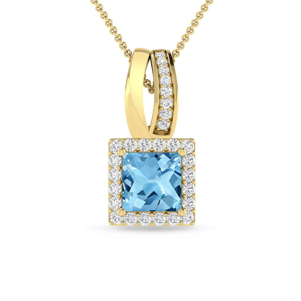 Yellow Gold - Blue Topaz