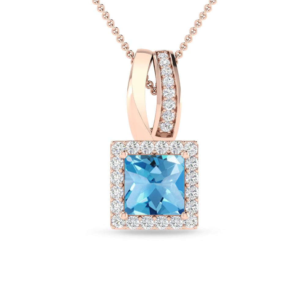 Rose Gold - Blue Topaz