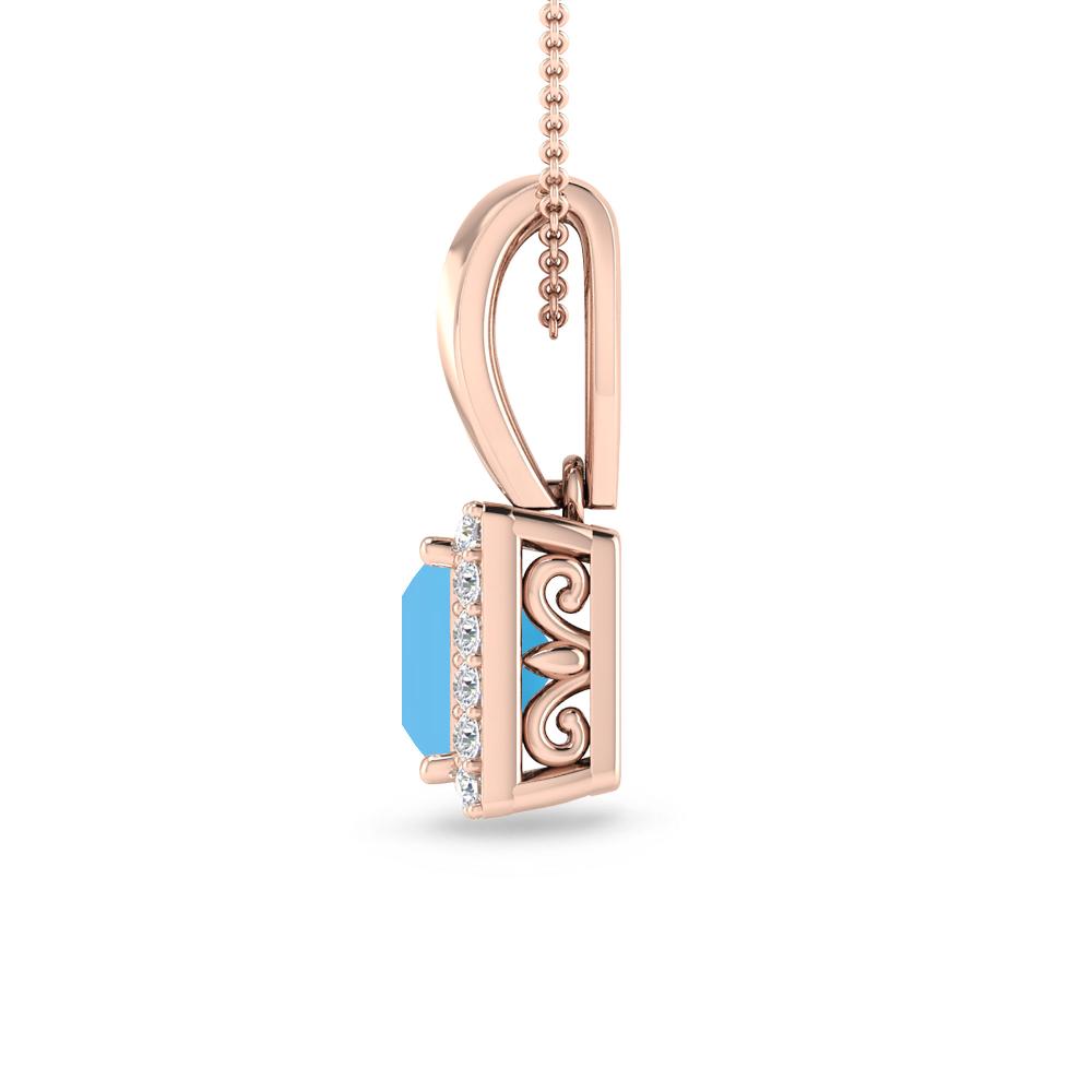 Rose Gold - Blue Topaz