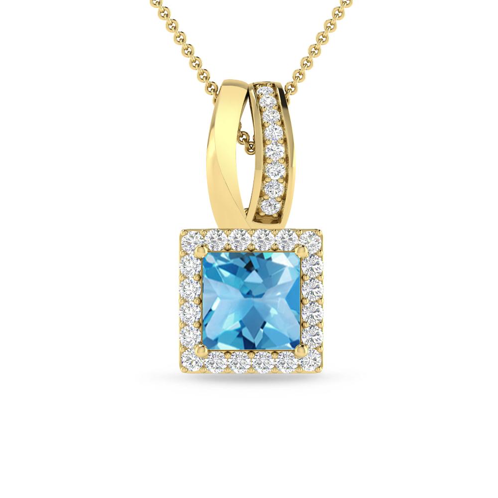 Yellow Gold - Blue Topaz