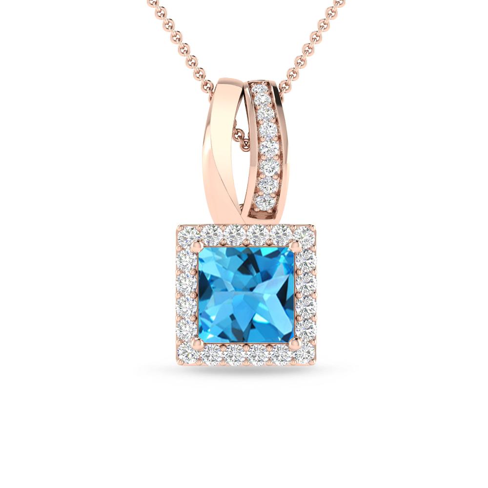 Rose Gold - Blue Topaz