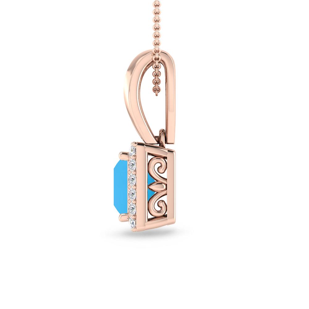 Rose Gold - Blue Topaz