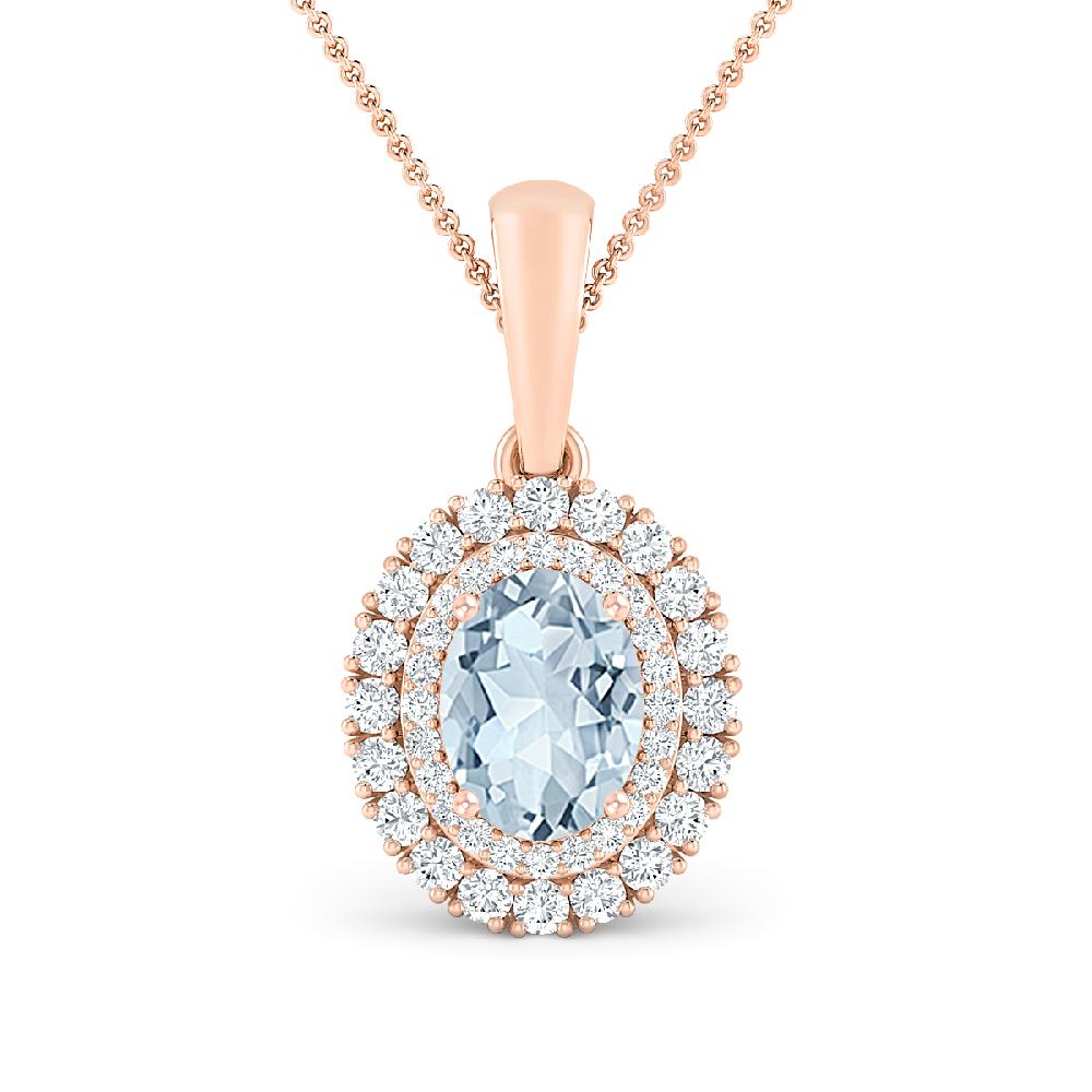 Rose Gold - Aquamarine