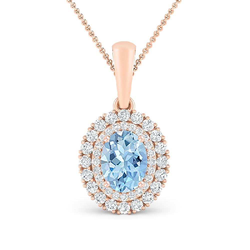 Rose Gold - Aquamarine