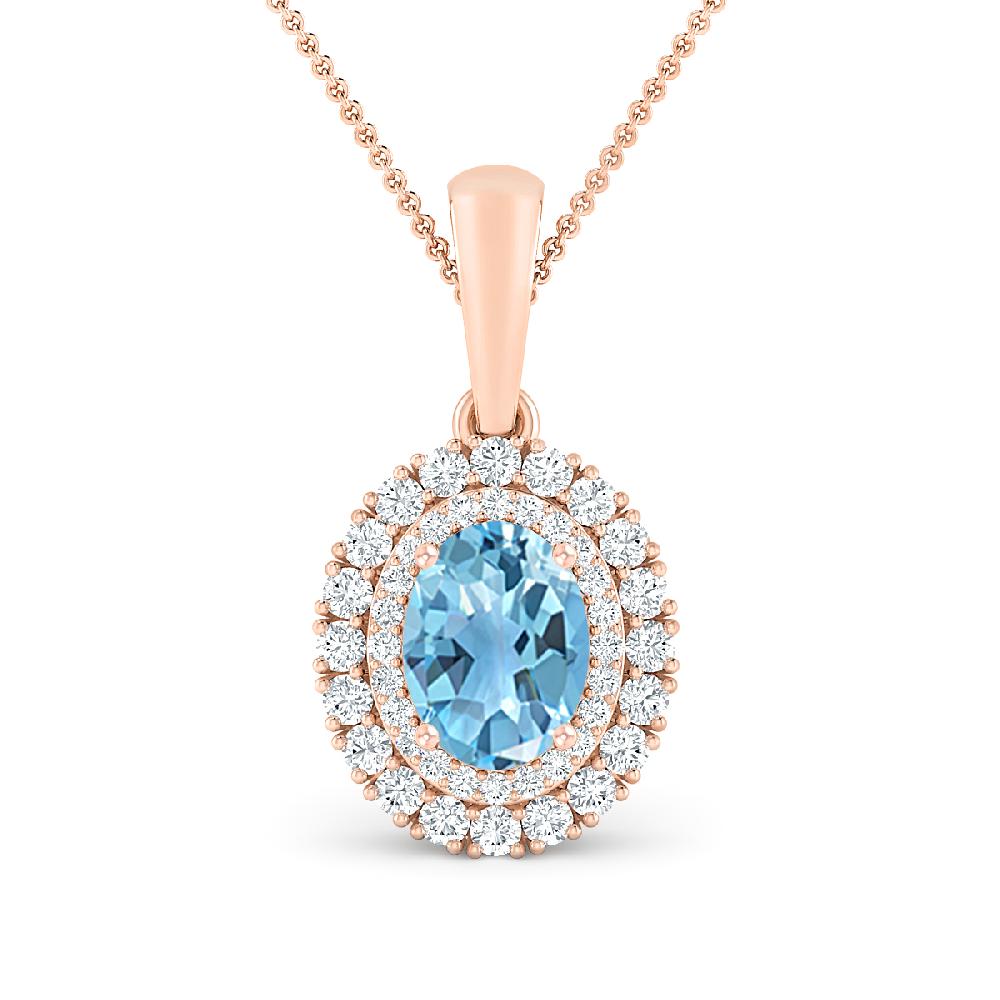 Rose Gold - Blue Topaz