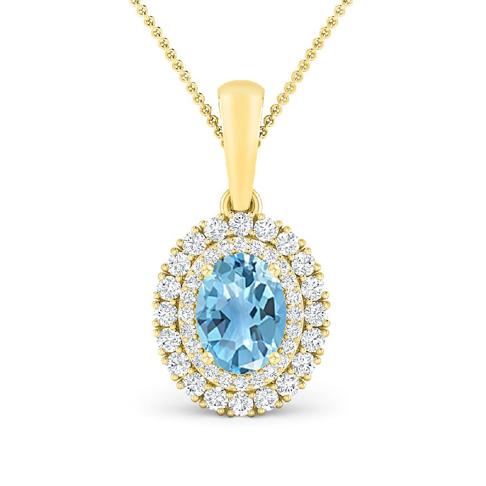 Yellow Gold - Blue Topaz