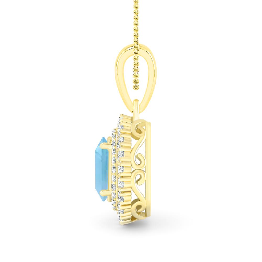 Yellow Gold - Blue Topaz