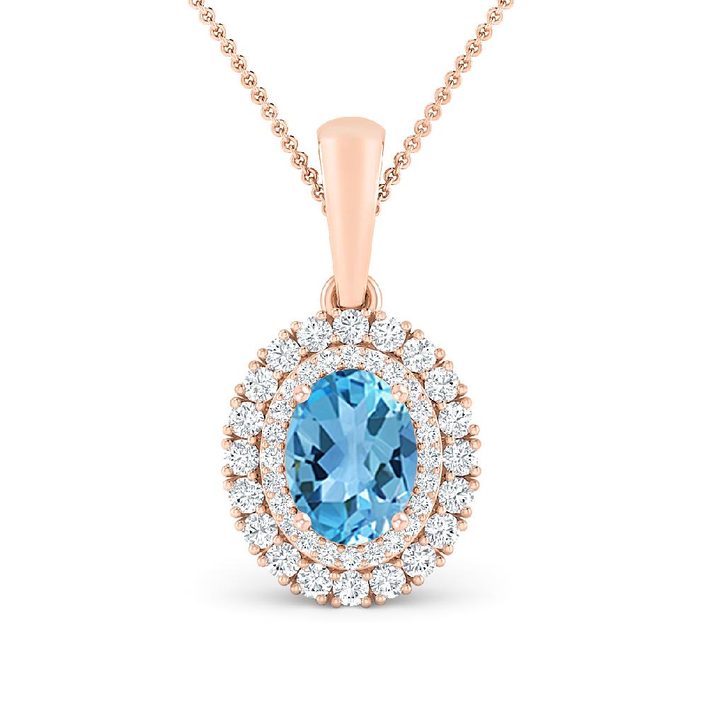 Rose Gold - Blue Topaz