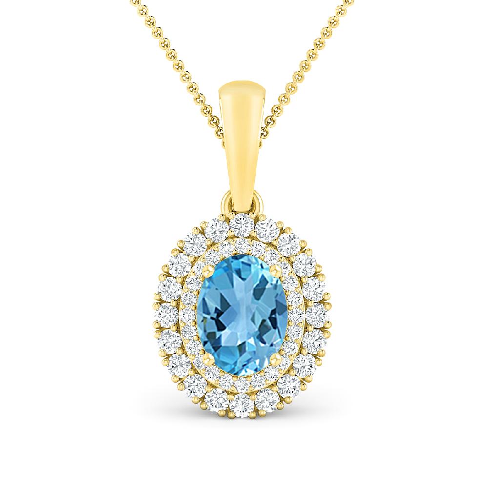 Yellow Gold - Blue Topaz