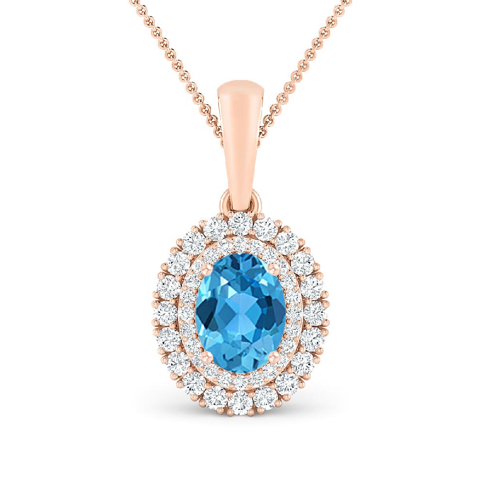 Rose Gold - Blue Topaz