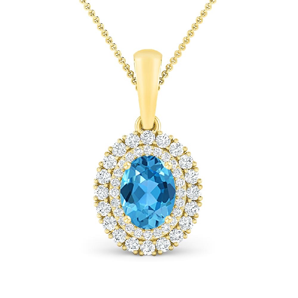 Yellow Gold - Blue Topaz