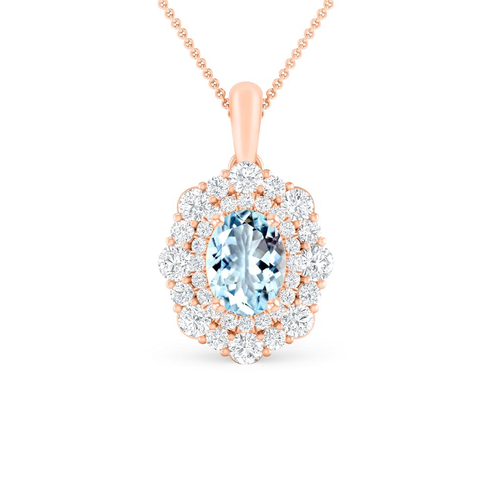 Rose Gold - Aquamarine