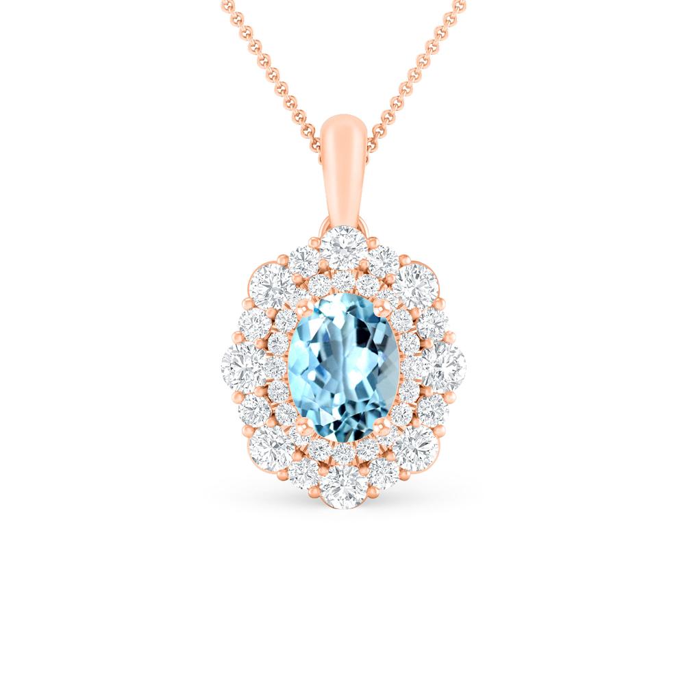 Rose Gold - Aquamarine