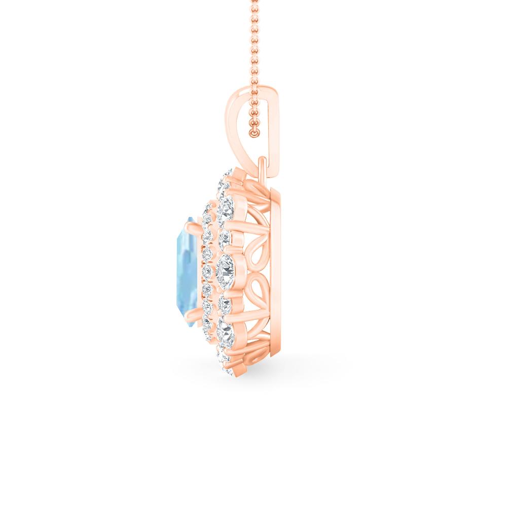 Rose Gold - Aquamarine