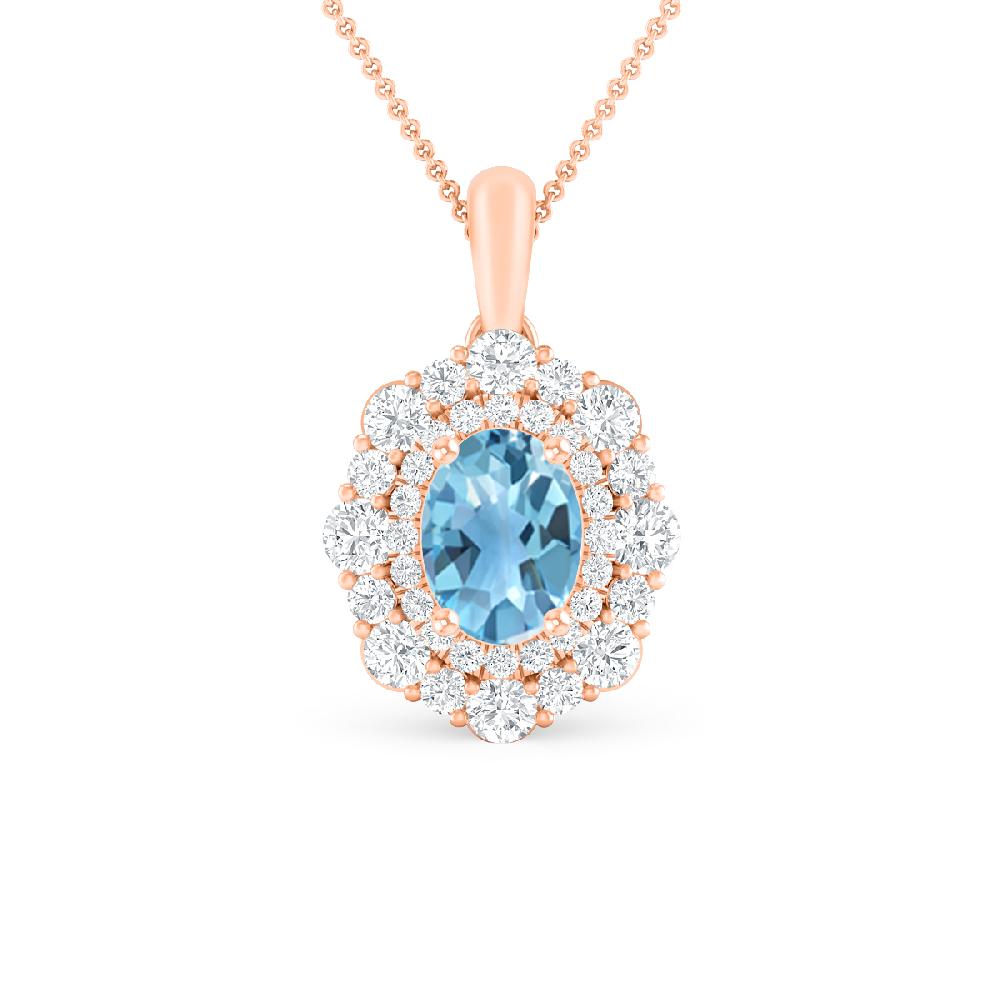 Rose Gold - Blue Topaz