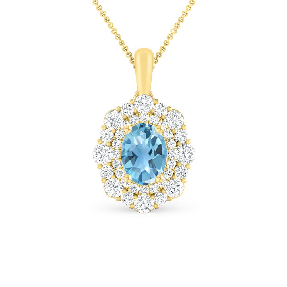 Yellow Gold - Blue Topaz