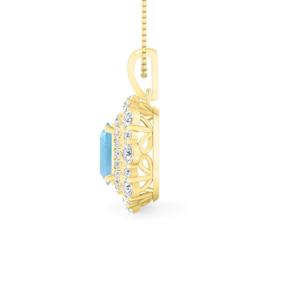 Yellow Gold - Blue Topaz