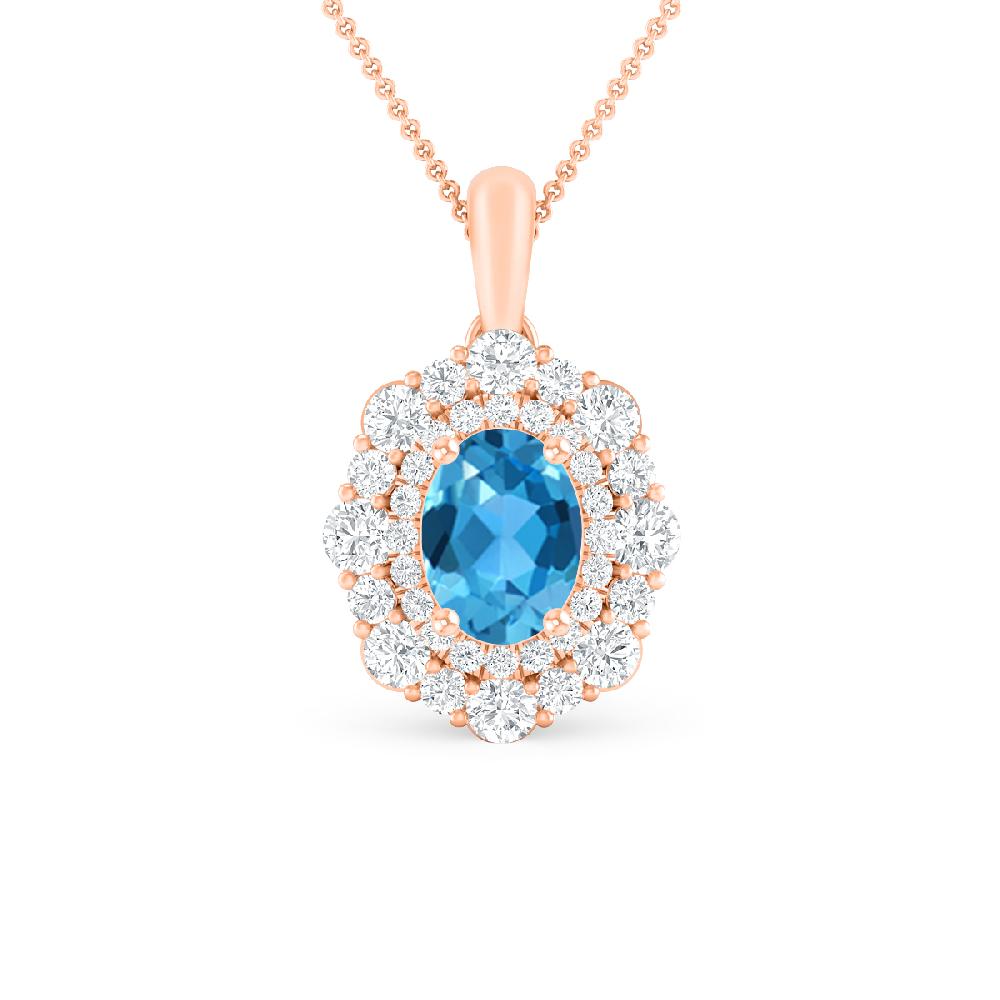 Rose Gold - Blue Topaz