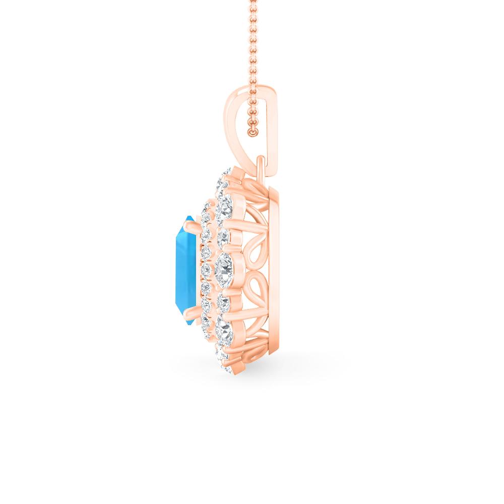 Rose Gold - Blue Topaz