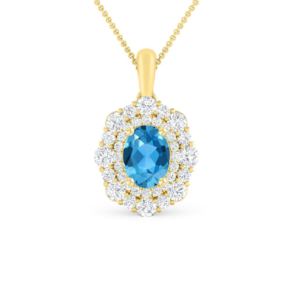 Yellow Gold - Blue Topaz