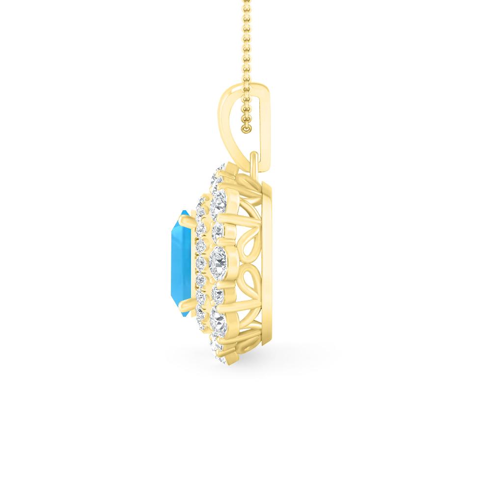 Yellow Gold - Blue Topaz