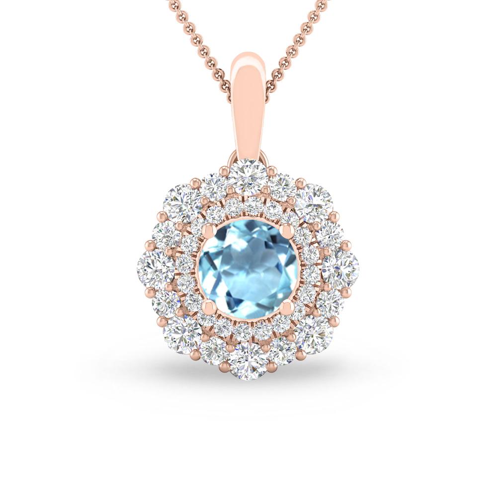 Rose Gold - Aquamarine