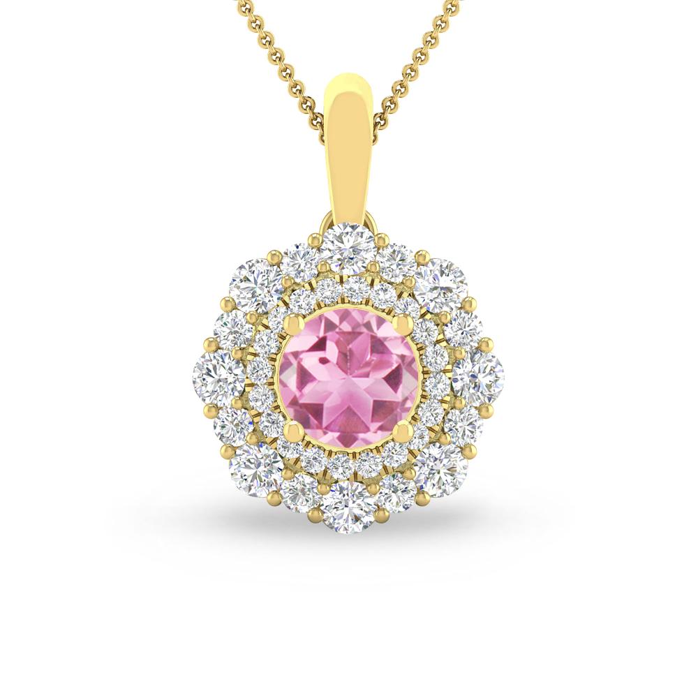 Yellow Gold - Pink Tourmaline