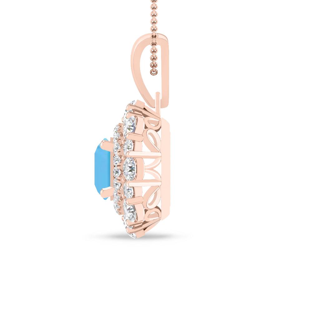 Rose Gold - Blue Topaz