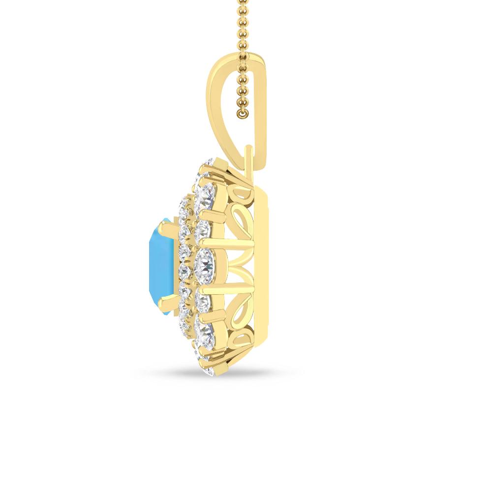 Yellow Gold - Blue Topaz