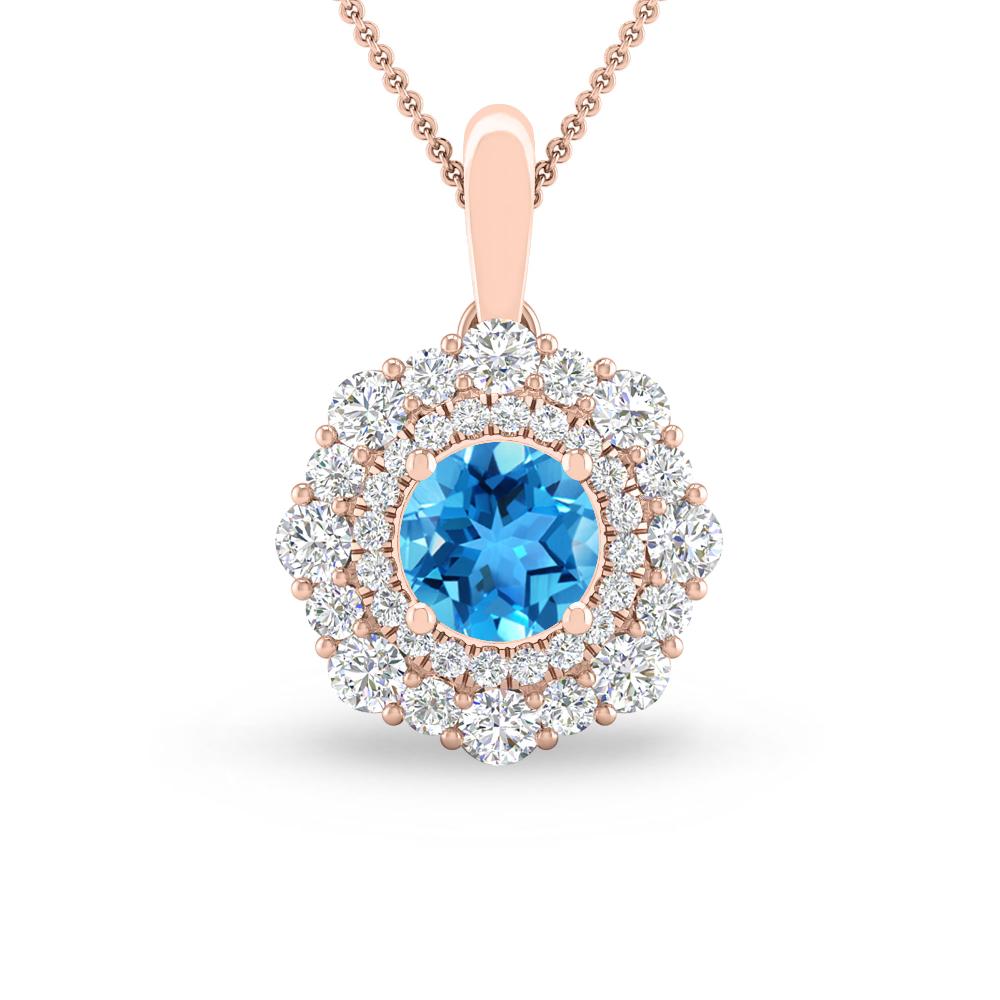 Rose Gold - Blue Topaz