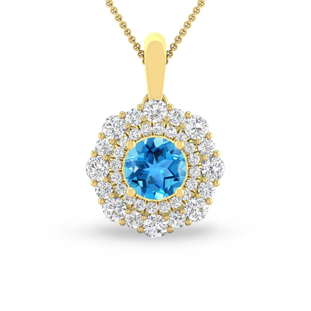 Yellow Gold - Blue Topaz