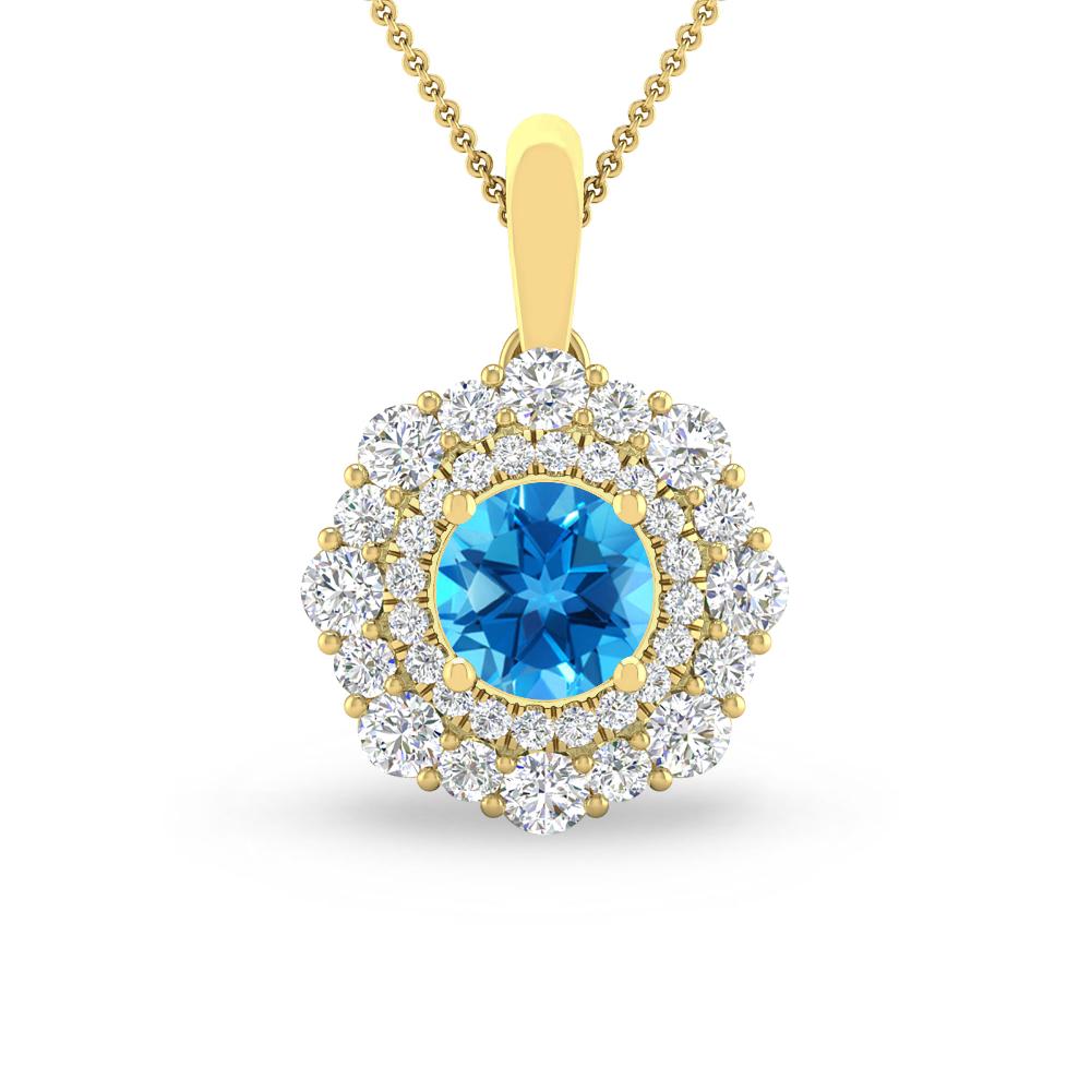 Yellow Gold - Blue Topaz