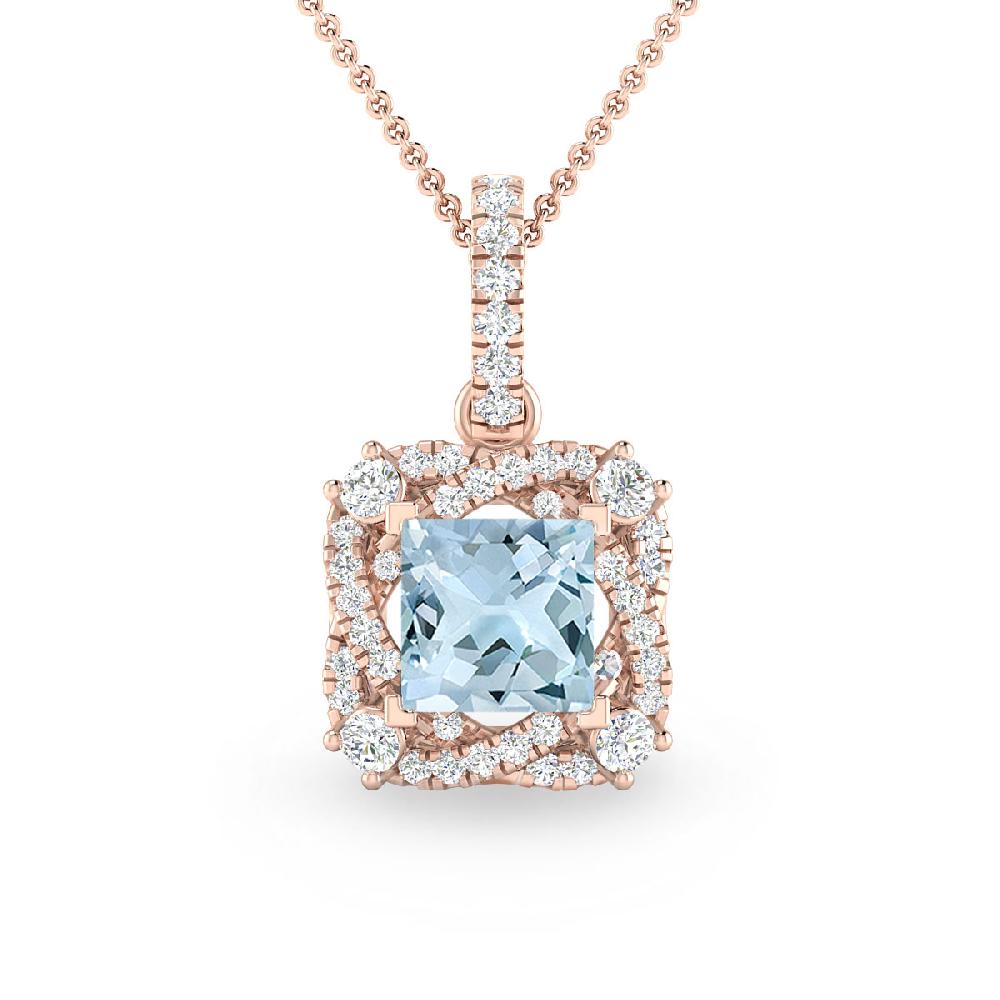 Rose Gold - Aquamarine