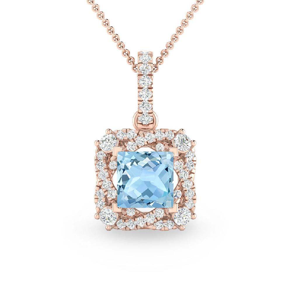 Rose Gold - Aquamarine