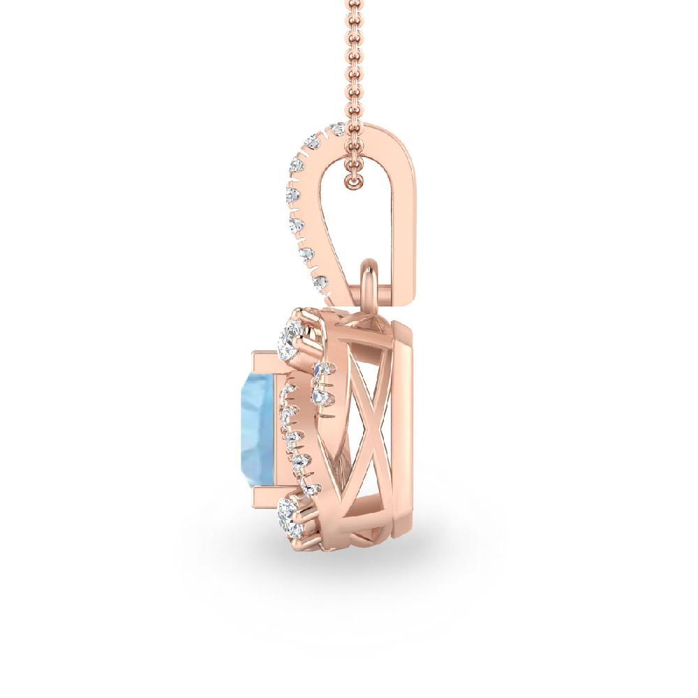 Rose Gold - Aquamarine