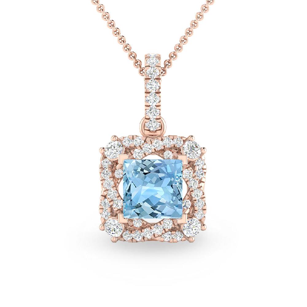 Rose Gold - Aquamarine