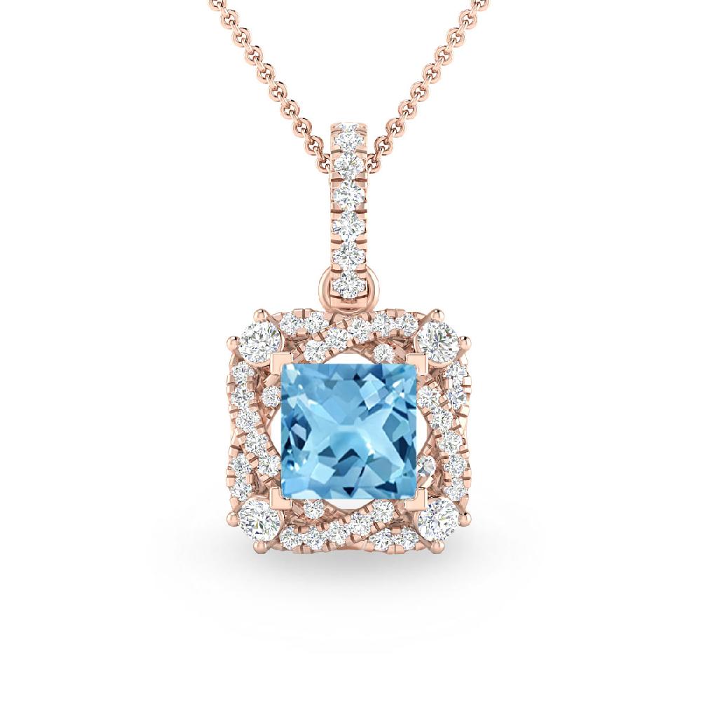 Rose Gold - Blue Topaz