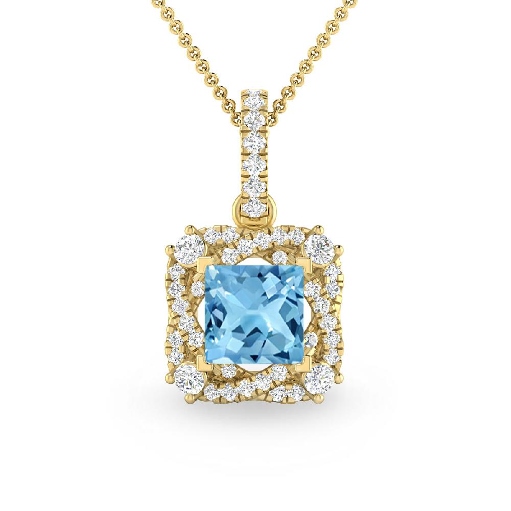 Yellow Gold - Blue Topaz