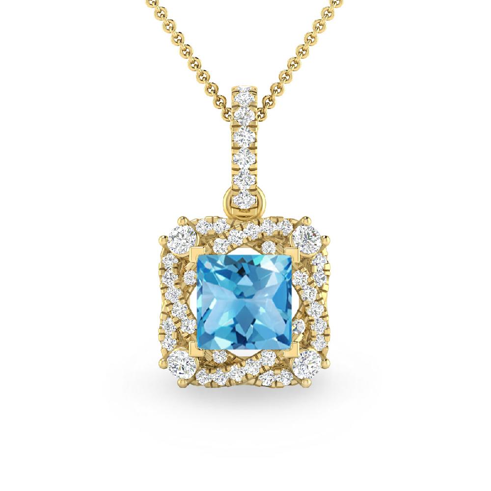 Yellow Gold - Blue Topaz