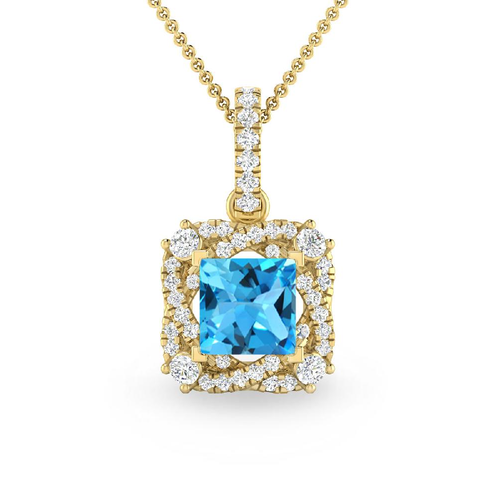 Yellow Gold - Blue Topaz