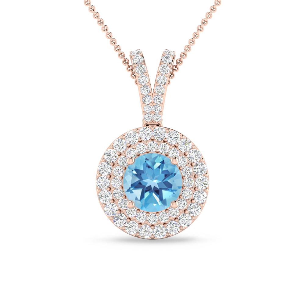 Rose Gold - Blue Topaz